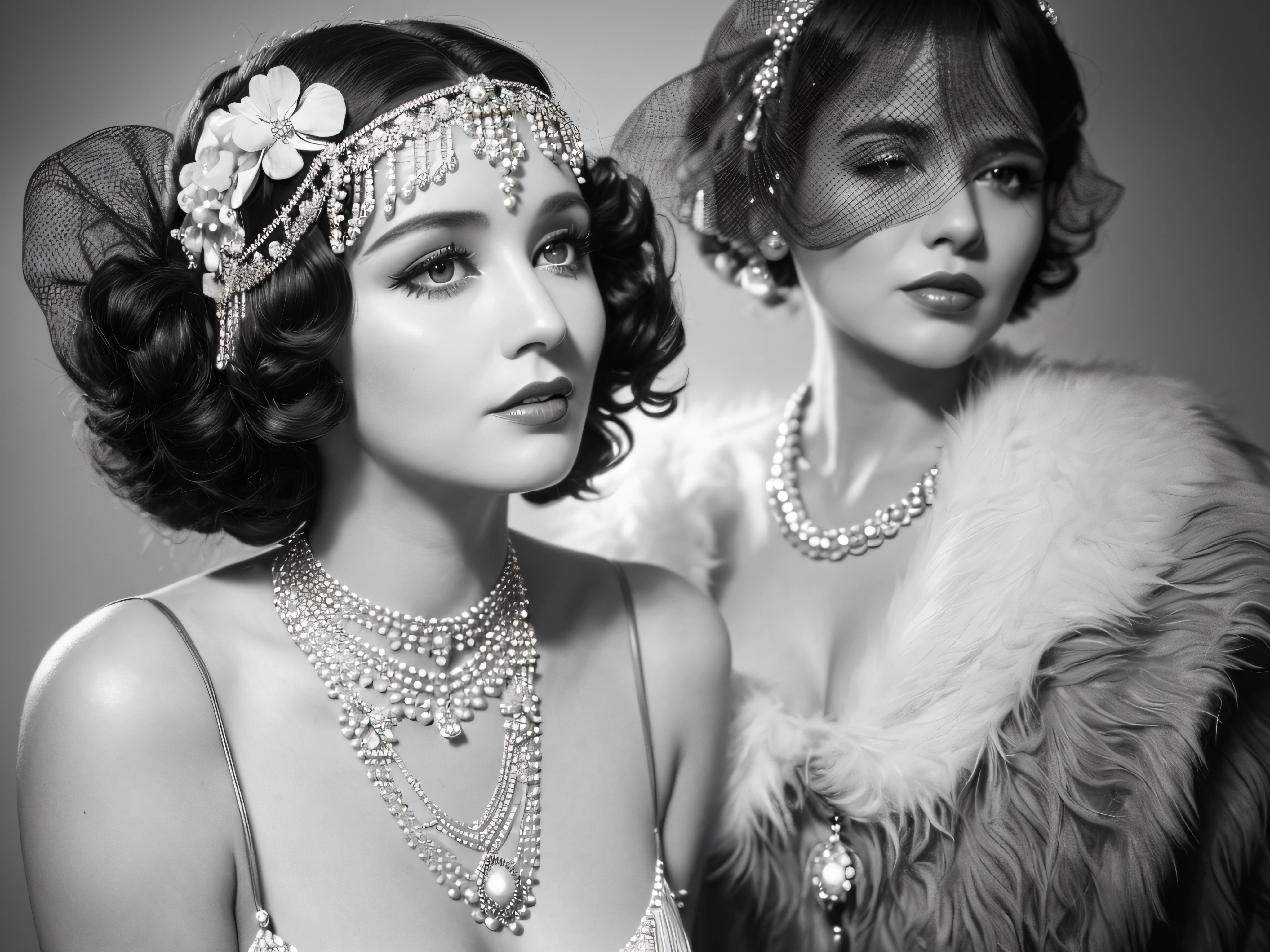 (best quality,4k,8k,highres,masterpiece:1.2),ultra-detailed,(realistic,photorealistic,photo-realistic:1.37),(full body:1.5),vintage portrait,1920s black-and-white photography,classic Hollywood,old Hollywood glamour,flawless beauty,dramatic lighting,serene expression,charming smile,mischievous eyes,timeless elegance,vintage fashion,ornate accessories,fringed flapper dress,sparkling headband,pearl necklace,red lipstick,smoky eyes,voluminous curls,luxurious fur stole,delicate lace gloves,golden age of cinema,retro charm,hidden stories,unforgettable star,popular icon,extraordinary talent,admired by millions,fascinating aura,exclusive glimpse,hidden vulnerability,unique composition,sharp focus