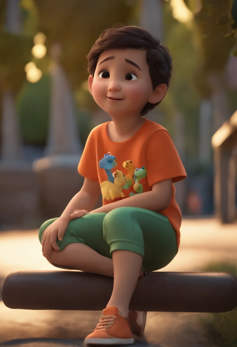 Pixar 1.23 estilo) 1 menino ((parte superior do corpo frente, tiroteio de busto)), Alone editing videos and creating motion design, e chiorena, Tracksuit Bonito, menino, korean child, parque infantil, ((obra-prima, mais alta qualidade)), (composite lighting) Cabelo pretos