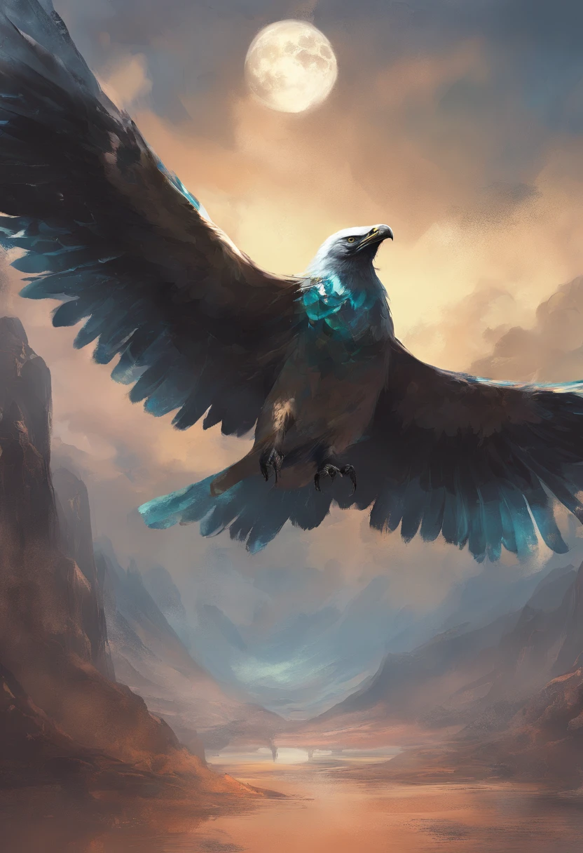 pintura de uma aguia voando