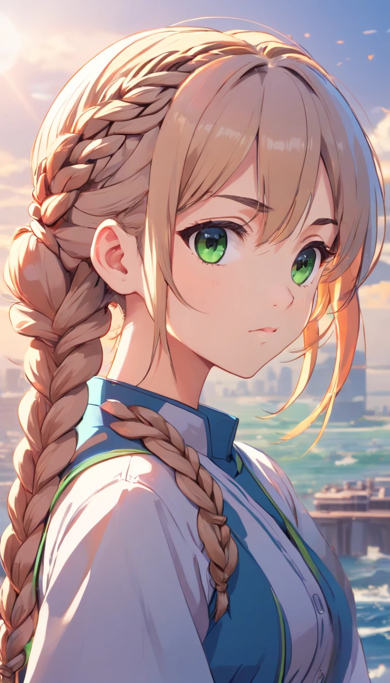 movie poster,((Braided hairstyle : 1.5)),Anime 86 Reference ,science fiction,scientific fiction,Filmes,War action films,space,atmosfera,heaven,battleship,multiple characters,mulher,Adultos,olhos verdes,cabelos pretos,(Pia franja penteado) : 1.8 ),(Red glasses),Uniforme Geral,Uniforme Branco do Comandante,detalhes realistas do rosto,realismo,Rosto 3D,