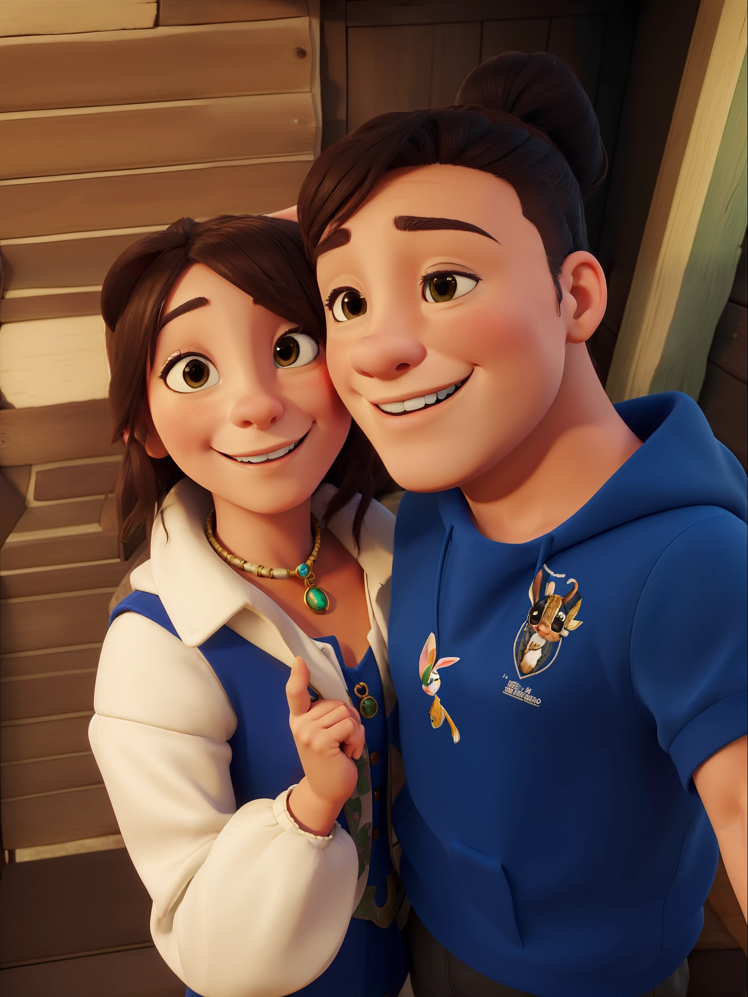 (Cute rabbit:1.2), One horse、ssmile, personification, rendered:(charicature:1.3,Production Movie, the pose:(Lively:1.2, amusing), modeled:(ultra-quality:1.2,8K,Orthographic view), tulips、blue-sky, for the background(Mountain huts and steppes:1.1),{Complex and ultra-detailed, Giuseppe Arcimboldo}