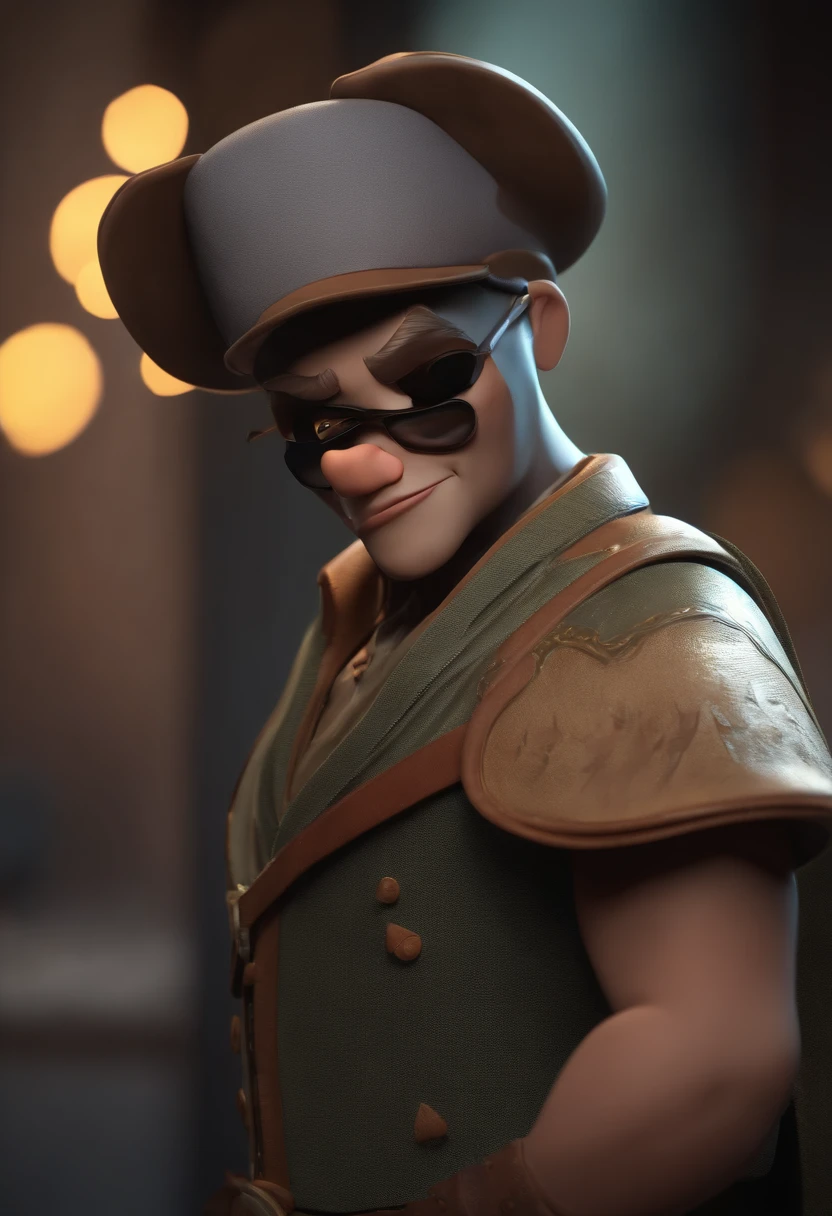 personagem dos desenhos animados de um homem, uma camisa preta, animation character, Caractere estilizado, animation style rendering, 3D estilizado, Toninho, 3 d render stylized, toon render keyshot, Personagem 3D, Personagem 3D, 3d rendering stylized, 3 d character render, personagem de desenho animado, Personagem de close up, Pose de personagem, (Estilo Pixar) (master part:1.2) (Bokeh) (best quality) (pele detalhada) (textura detalhada) (8k) (barro) (Cinematic lighting) (foco nítido