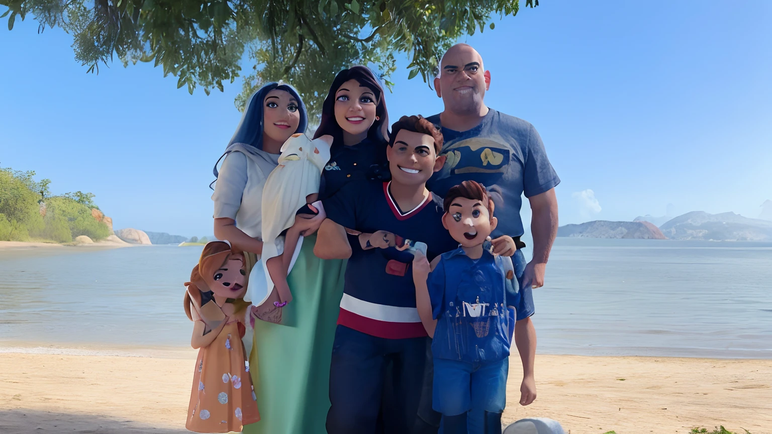 A Disney Pixar-style family, alta qualidade, melhor qualidade