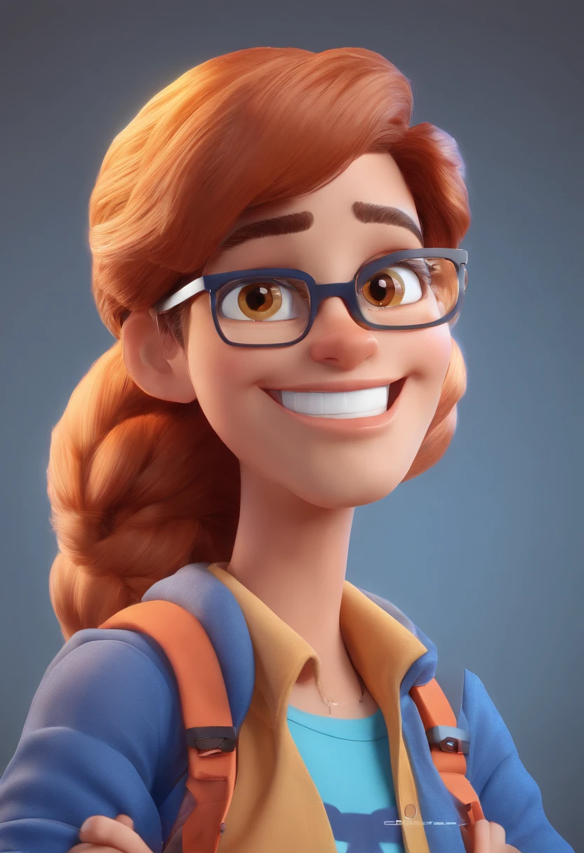 Cartoon character of a man wearing black glasses and a blue shirt, um personagem animado, Caractere estilizado, animation style rendering, 3D estilizado, Arnold Maya render, 3 d render stylized, toon render keyshot, Personagem 3D, Personagem 3D , 3d rendering stylized, 3 d character render, personagem de desenho animado, Personagem de close up, Pose de personagem, (Estilo Pixar) (master part:1.2) (Bokeh) (melhor qualidade) (pele detalhada) (textura detalhada) ( 8k) (argila) (Cinematic lighting) (foco nítido,Senta e vaza a parte superior do corpo
