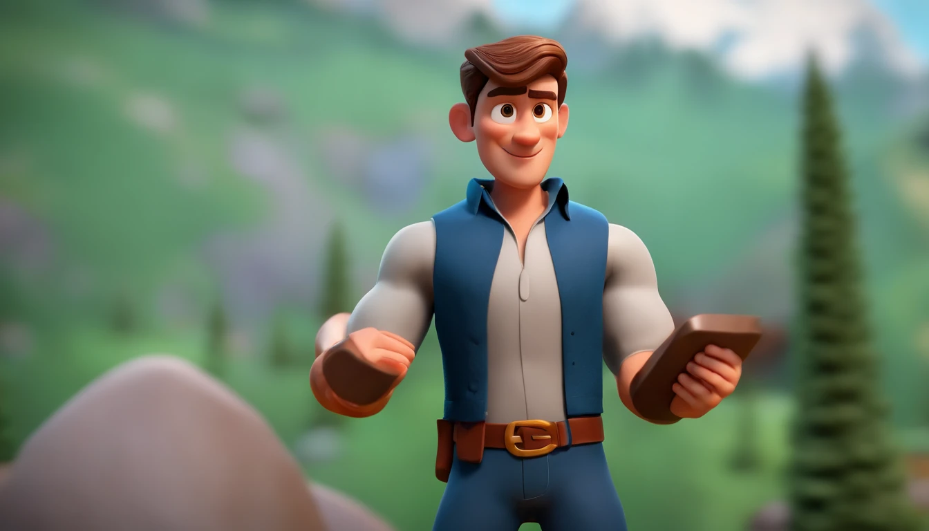 personagem dos desenhos animados de um homem com uma camisa listrada preta e vermelha, animation character, Caractere estilizado, animation style rendering, 3D estilizado, Arnold Maya render, 3 d render stylized, toon render keyshot, Personagem 3D, Personagem 3D, 3d rendering stylized, 3 d character render, personagem de desenho animado, Personagem de close up, Pose de personagem,  (Estilo Pixar) (master part:1.2) (Bokeh) (best quality) (pele detalhada) (textura detalhada) (8k) (argila) (Cinematic lighting) (foco nítido