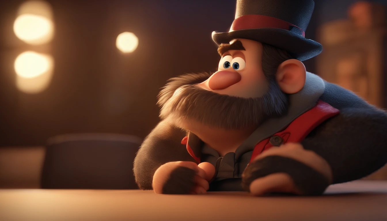 personagem dos desenhos animados de um homem com uma camisa listrada preta e vermelha, animation character, Caractere estilizado, animation style rendering, 3D estilizado, Arnold Maya render, 3 d render stylized, toon render keyshot, Personagem 3D, Personagem 3D, 3d rendering stylized, 3 d character render, personagem de desenho animado, Personagem de close up, Pose de personagem,  (Estilo Pixar) (master part:1.2) (Bokeh) (best quality) (pele detalhada) (textura detalhada) (8k) (argila) (Cinematic lighting) (foco nítido