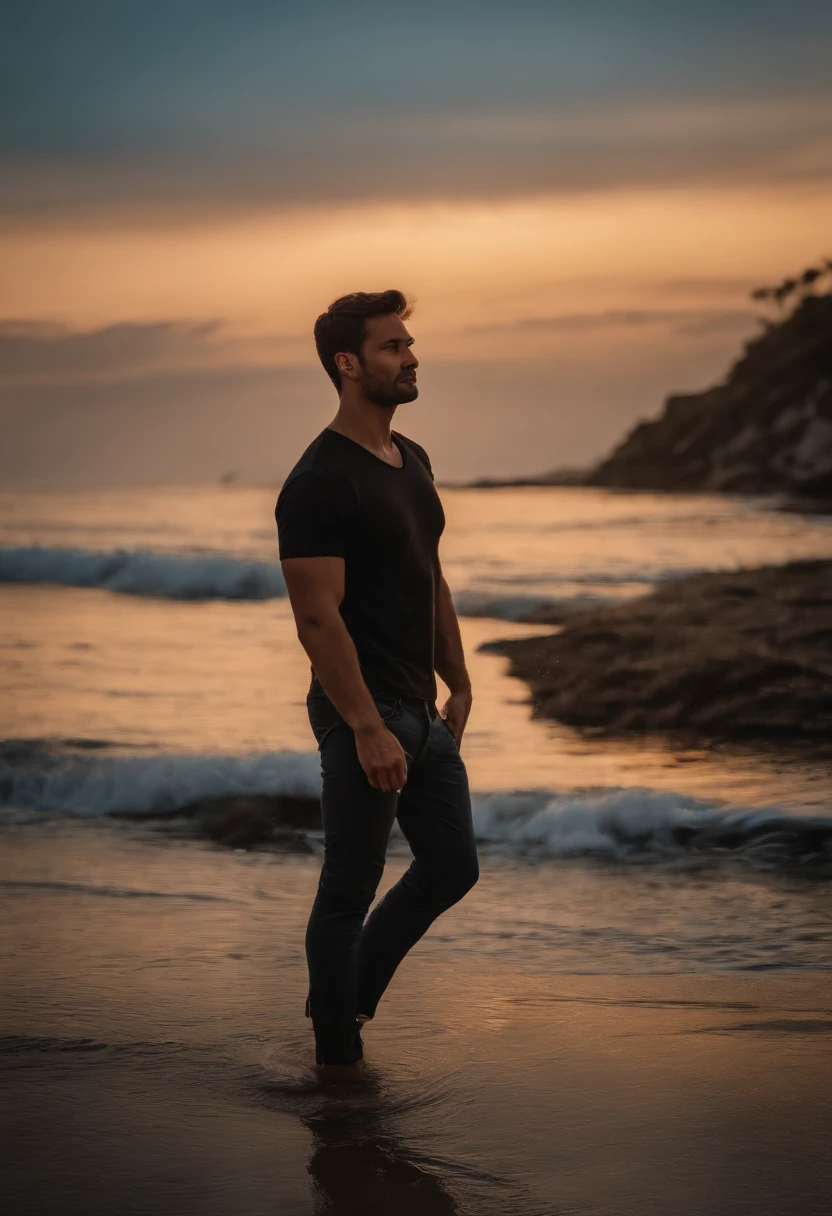 Homem bonito 25-35 anos de idade, no Parque, tainha, brown hair, fechar para cima, satellite image, Backlighting, UHD, alta qualidade, best quality, Altas, 8k, 16k