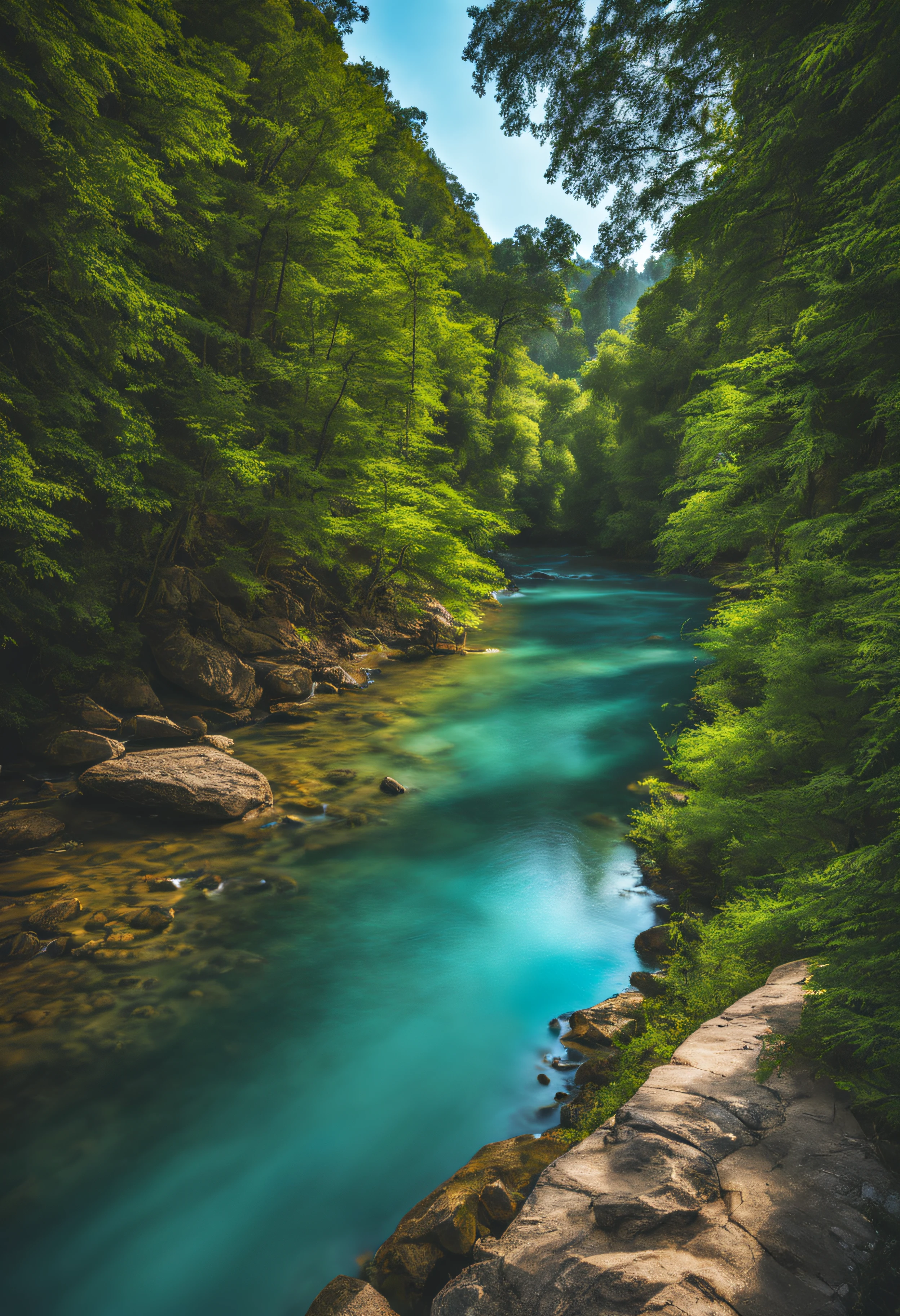 Very beautiful river with blue waters