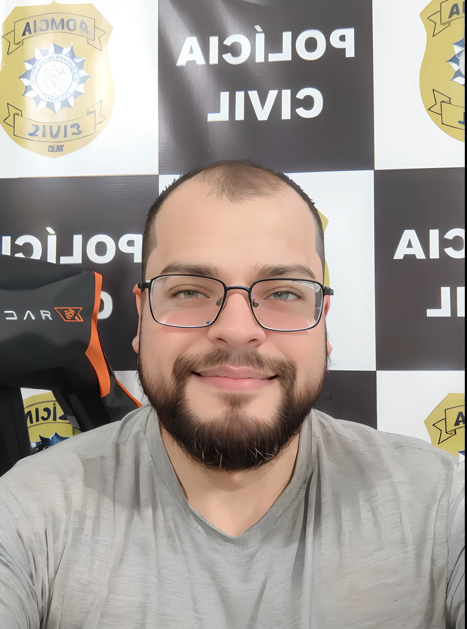 Melhor qualidade, obra-prima, ultra alta res, fundo detalhado, realista, illustration, tiro, solo, 1boy, masculino musculoso, barba, police uniform, Black Police Shirt, Lined pants, rua, muscular, cabelo facial, volumeric lighting, profundidade de campo