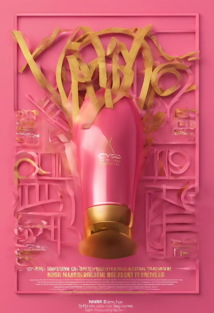 Concert Poster, Music Star, cabelo rosa e barba preta, with the name "WITH LOVE, BELI", com data de 24 de novembro