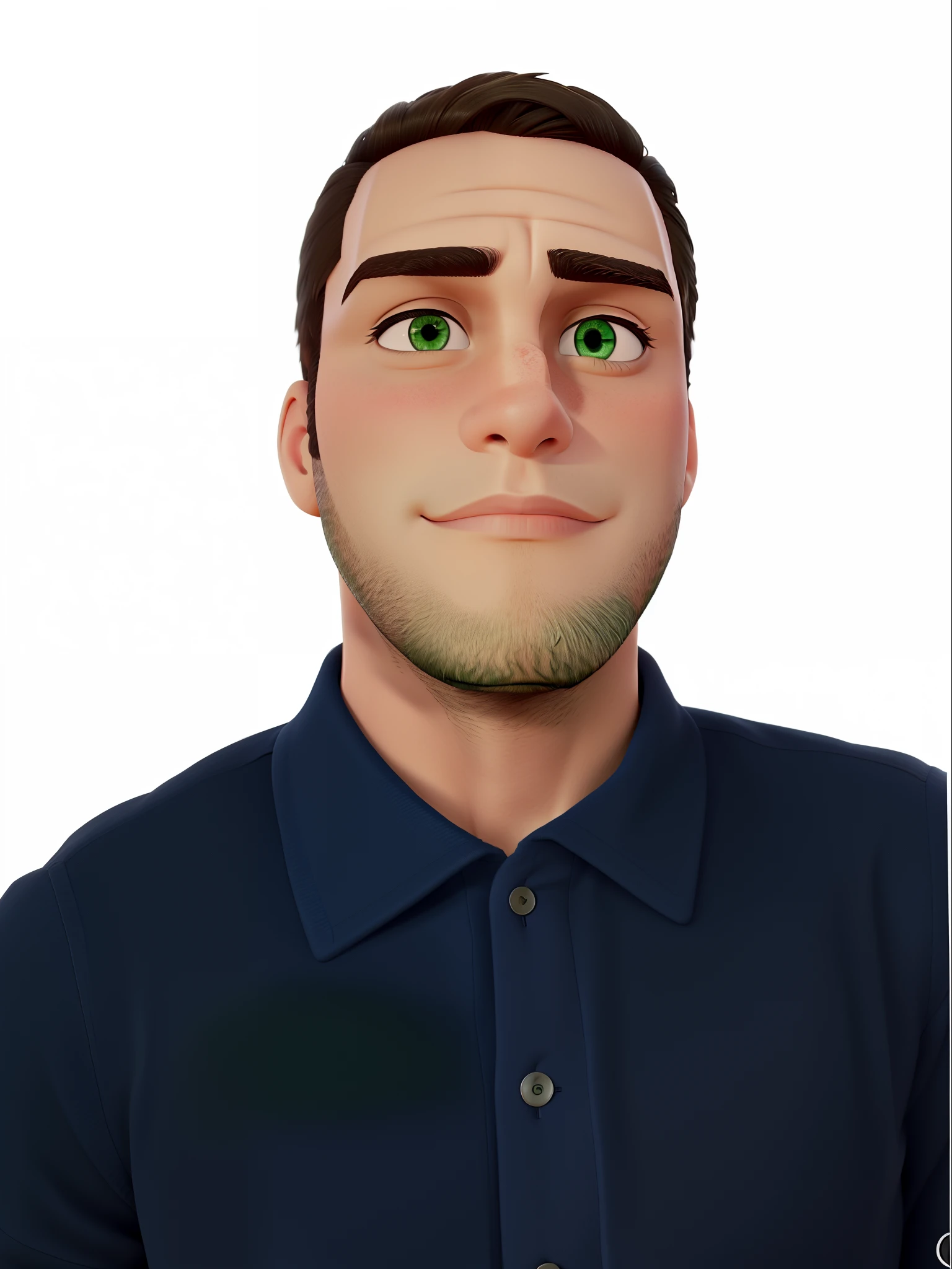Homem sedutor de olhos verdes.