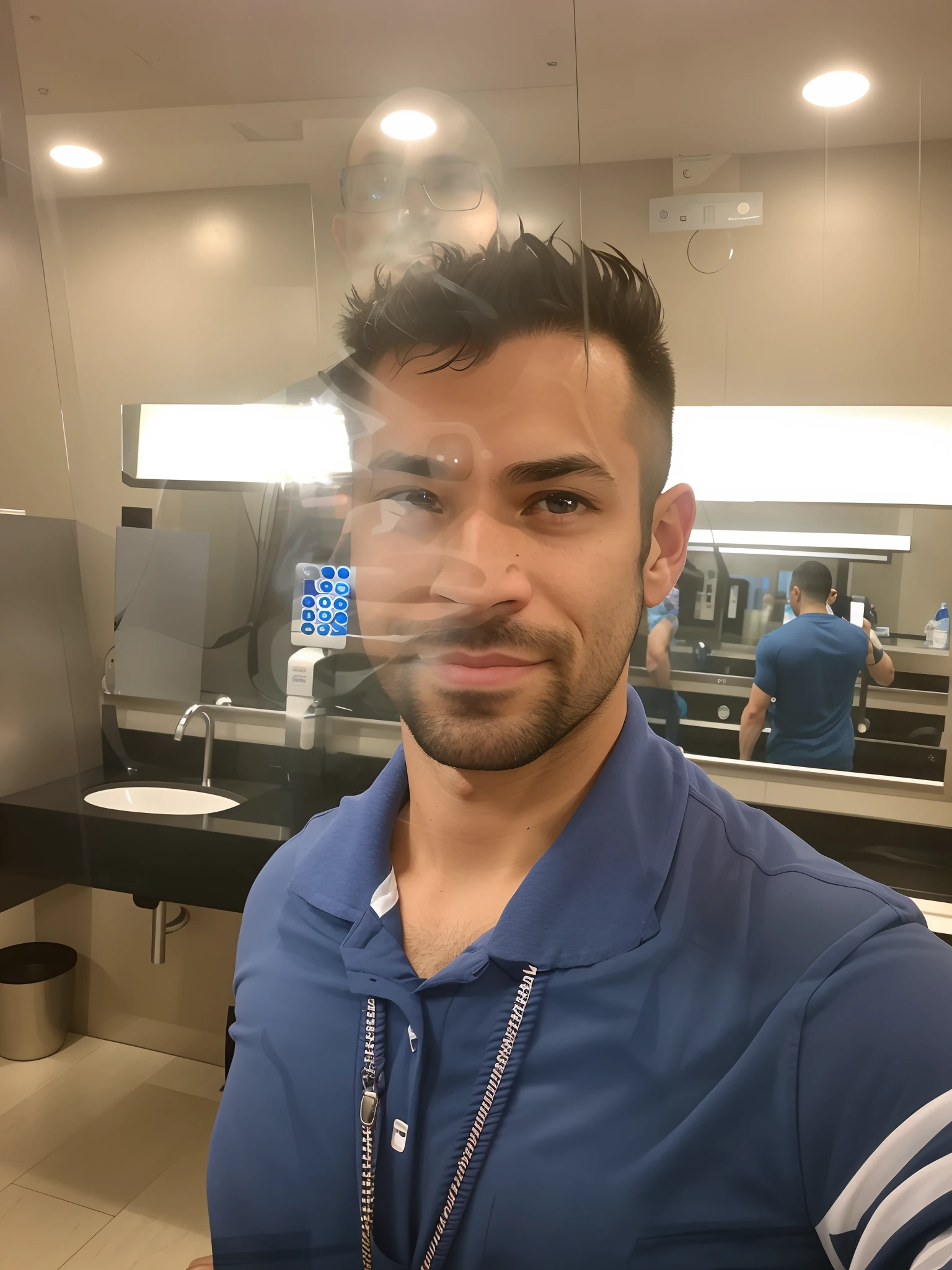 arafed man taking a selfie in a elevator with a cell phone, fit pic, wearing a muscle tee shirt, 2 , wearing a tanktop, 3 2 years old old, bearded a 7 years old, 3 6 years old, weari 38 years old, icture