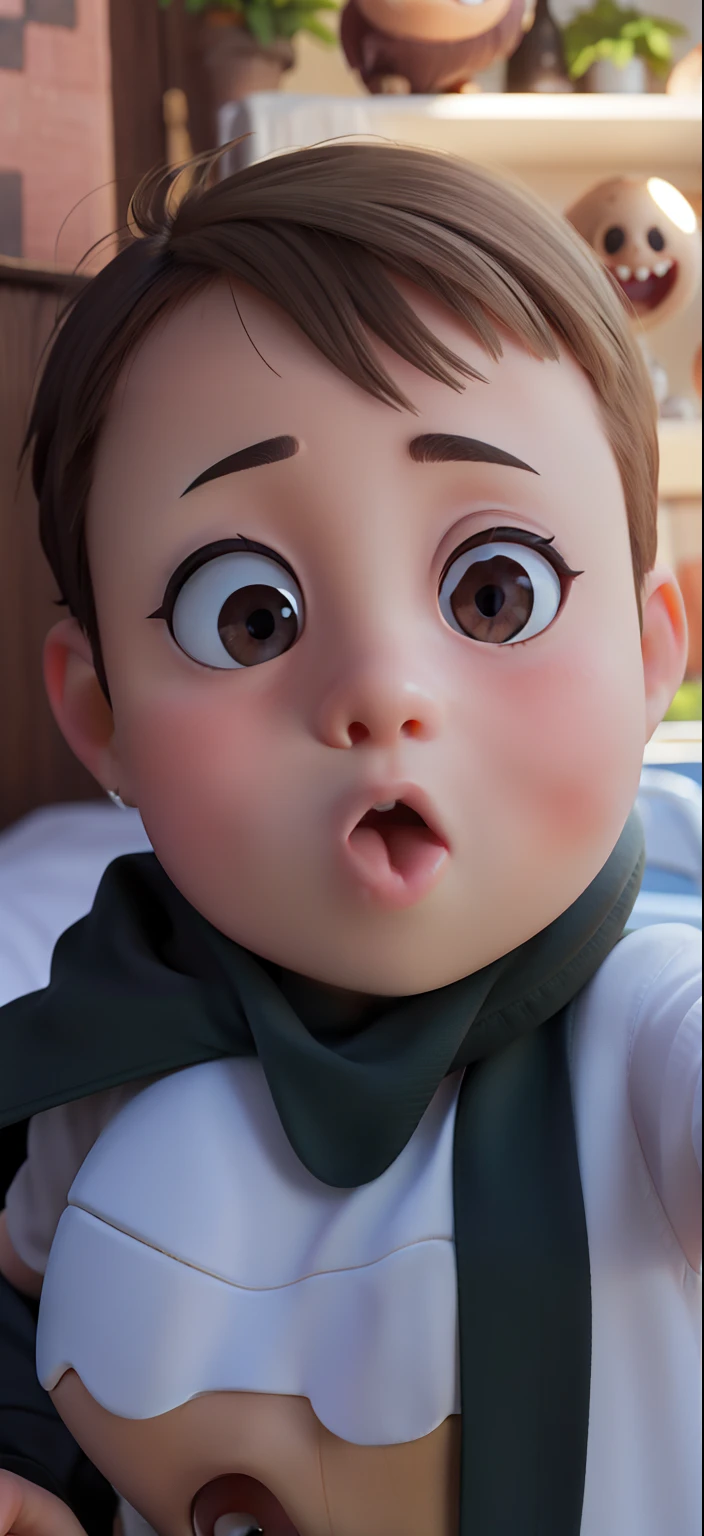 Baby with big eyes and mouths