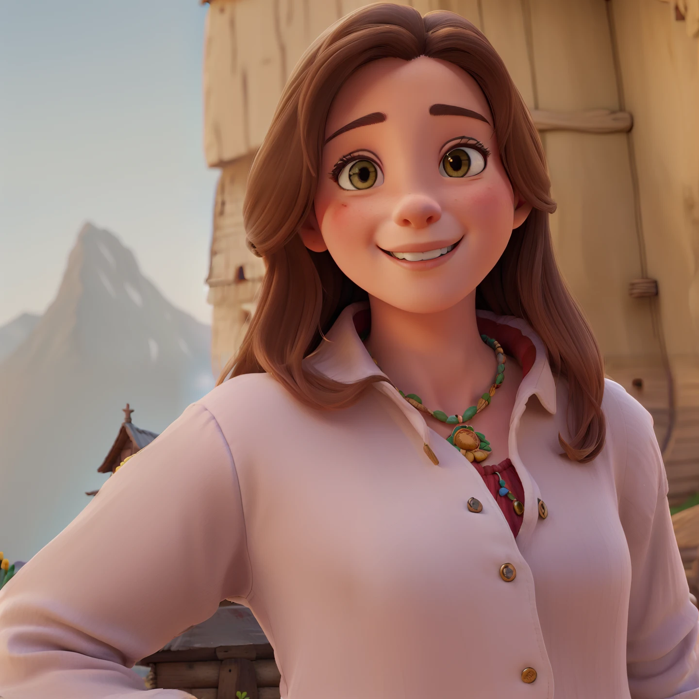 (Cute rabbit:1.2), One horse、ssmile, personification, rendered:(charicature:1.3,Production Movie, the pose:(Lively:1.2, amusing), modeled:(ultra-quality:1.2,8K,Orthographic view), tulips、blue-sky, for the background(Mountain huts and steppes:1.1),{Complex and ultra-detailed, Giuseppe Arcimboldo}