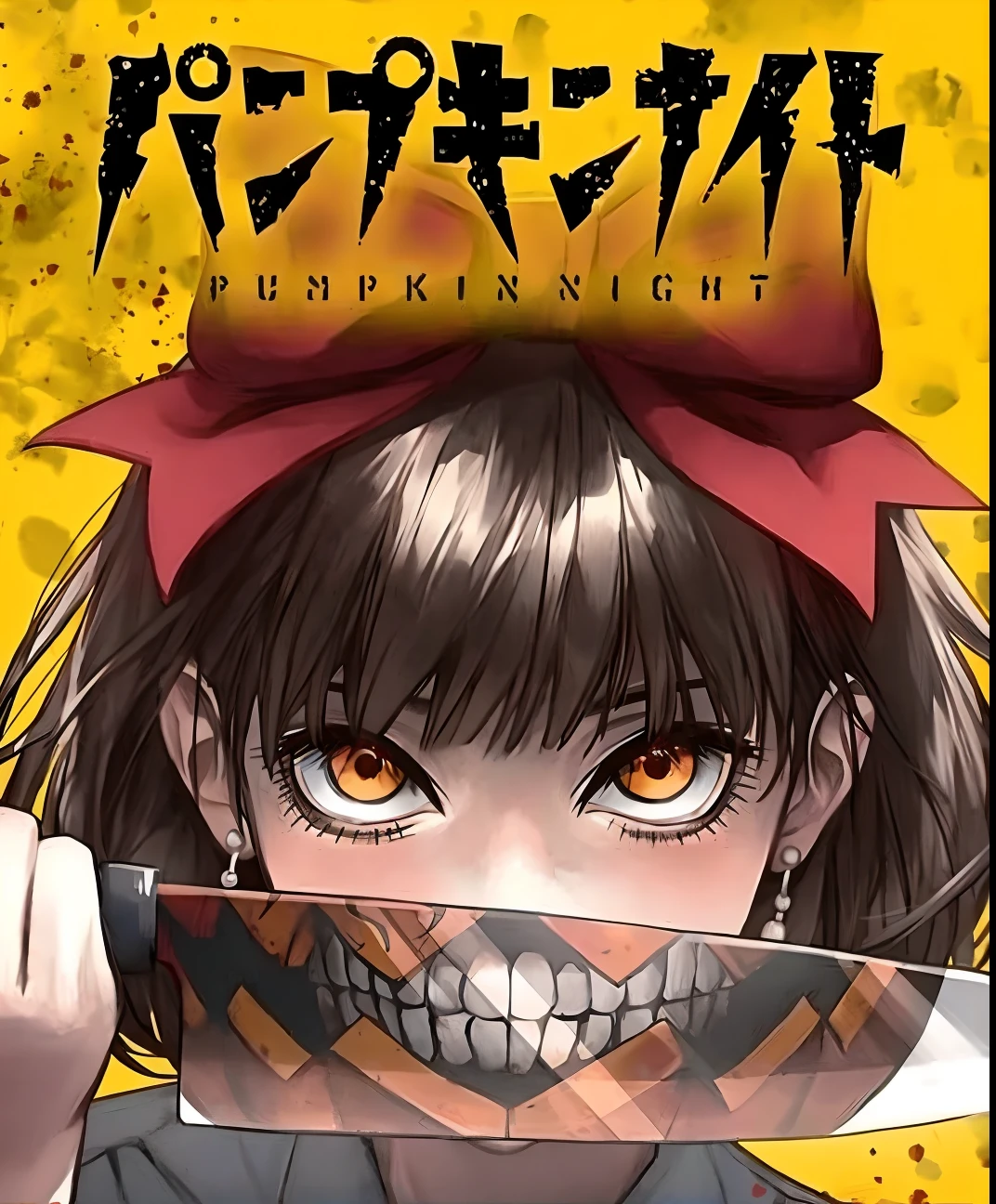 A picture of a girl with a knife in her hand, horror manga, chainsaw man manga, Akane Owari Danganronpa, 8 0's anime de terror, chain saw man, Chiaki Nanami, Danganronpa, Yume Nikki, Danganronpa, arte da capa da light novel, capa de anime, Gapmoe Yandere Grimdark