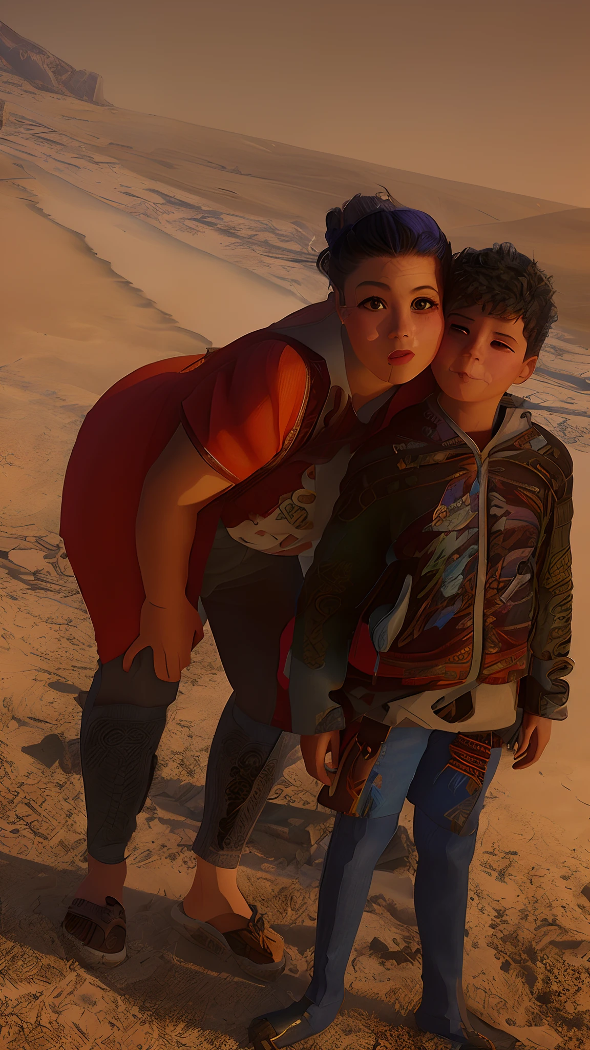 (Pixar style) A waist-high portrait of a Mexican girl in typical costumes, 4K textures, HDR, intricate, highly detailed, sharp focus, hyper-detailed