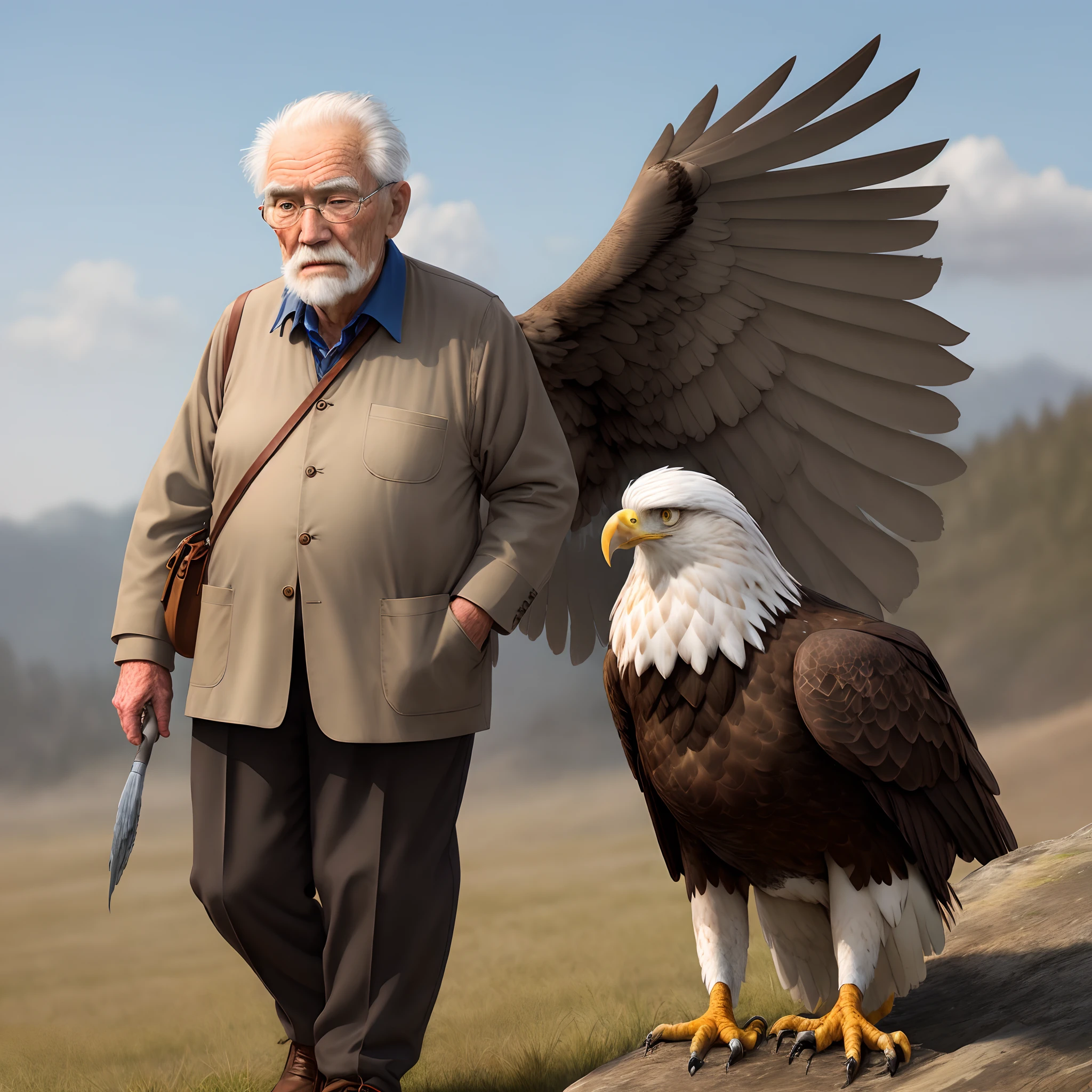 old man and his eagle