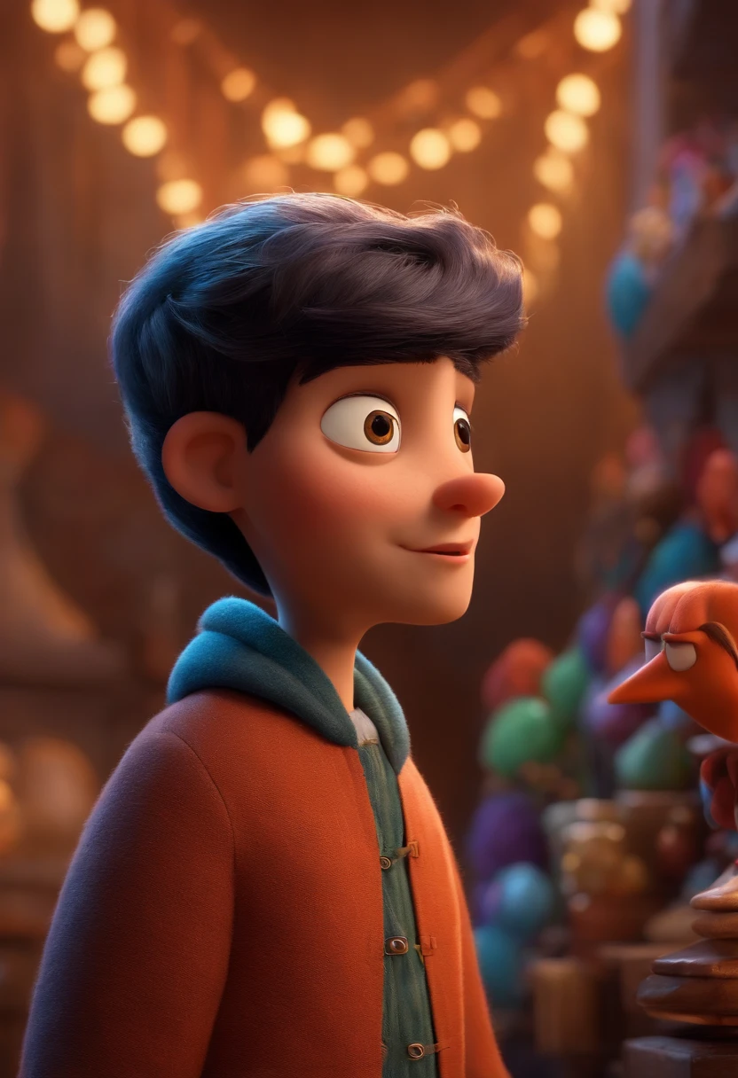 A Dream Architect Inspired by Pixar Animation, de perto. The character takes center stage with captivating facial expressions, oferecendo um toque de irrealidade