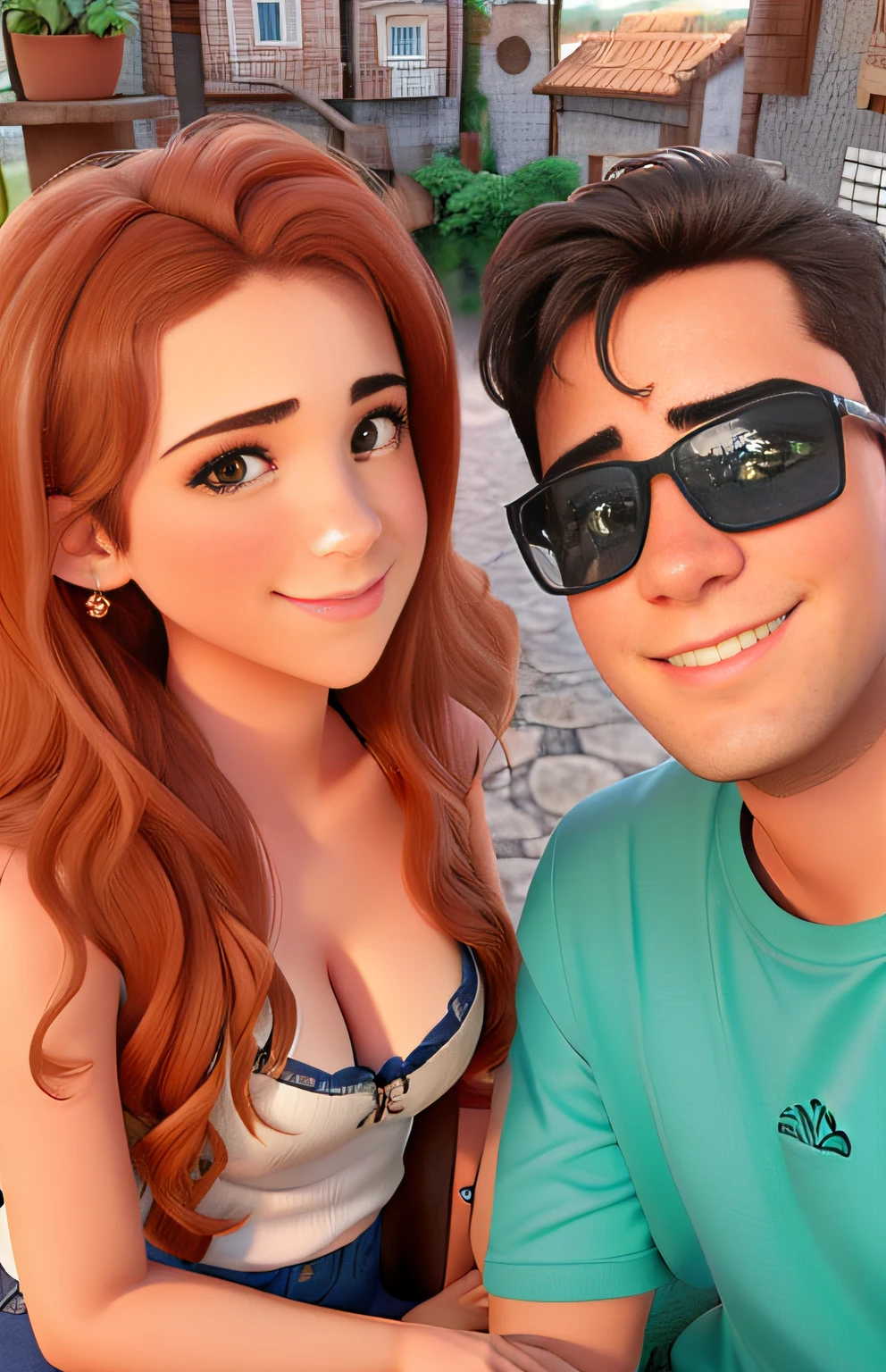 Jovem casal em um dia lindo