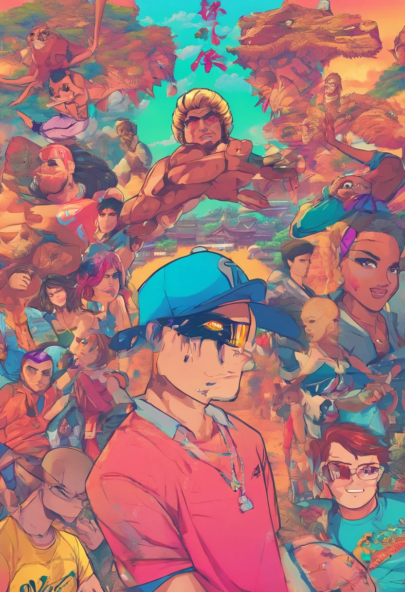 best quality,anime,Merge,colorido,cores vibrantes,illustration,estilo de arte,fantasia,Realistic,(master part), (fotografia_(medium):1.0),liso,foco nítido,(homem:1.1)