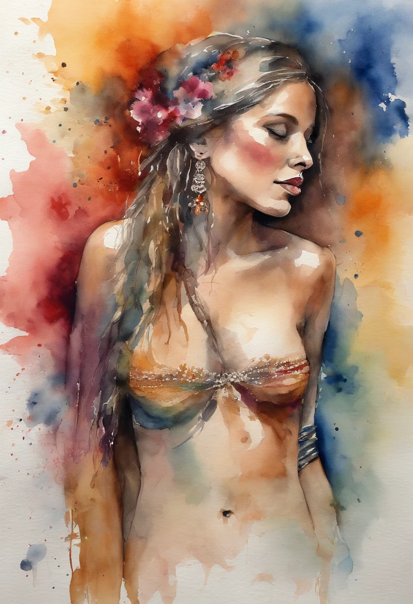 Topless menina balinesa