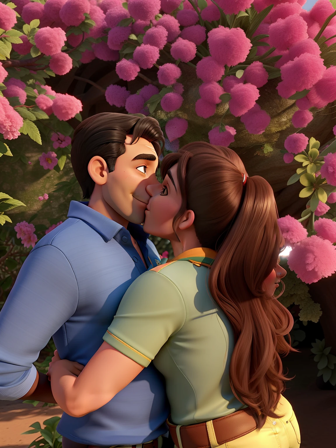 Casal se beijando, homem de pele escura, mulher de pele clara, alta qualidade, melhor qualidade