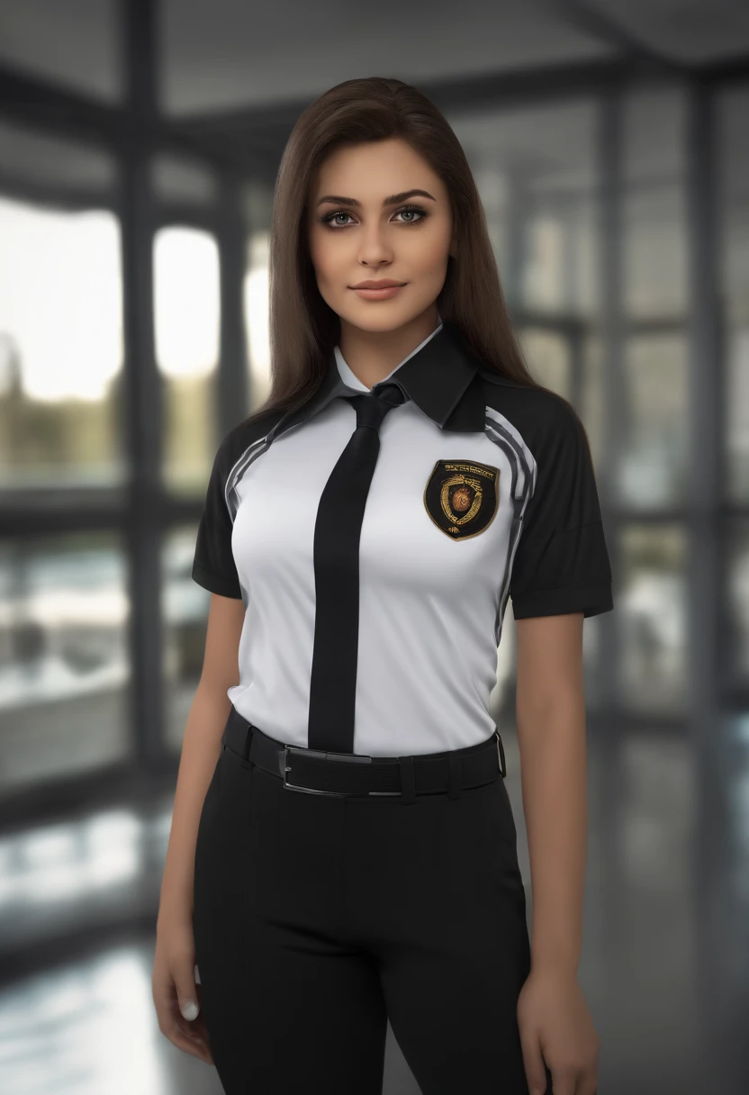 1girl, Retrato da foto de Re4Ashley, atletic, Uniforme escolar preto, camisa branca, sala de aula, Volumetric lighting, best quality, master part, detalhes intrincados, mapeamento de tons, foco nítido, hiper detalhado, trending on ArtStation, Realistic,