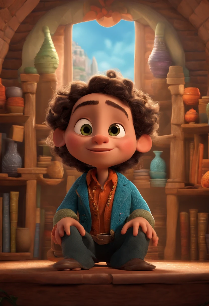 A Dream Architect Inspired by Pixar Animation, de perto. The character takes center stage with captivating facial expressions, oferecendo um toque de irrealidade