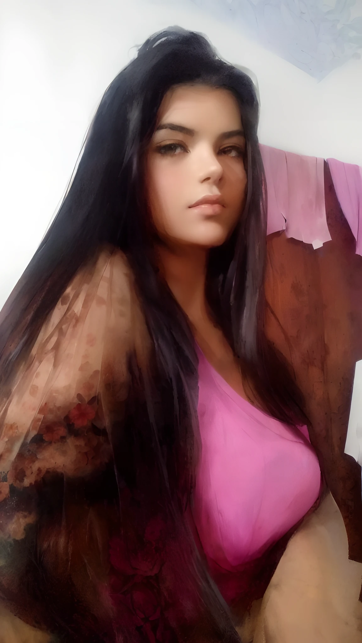 ((best quality, masterpiece, ultra-detailed)), 1girl, (solo), (detailed face), ((full body)), (ink painting), (illustration), (detailed light), (extremely beautiful), rainbow background,
(flowers), (colorful), (petals), (flowing), (fantasy), (paper cut), Formed from sheets of paper, (elegant, luxurious), (charming), looking at viewer,