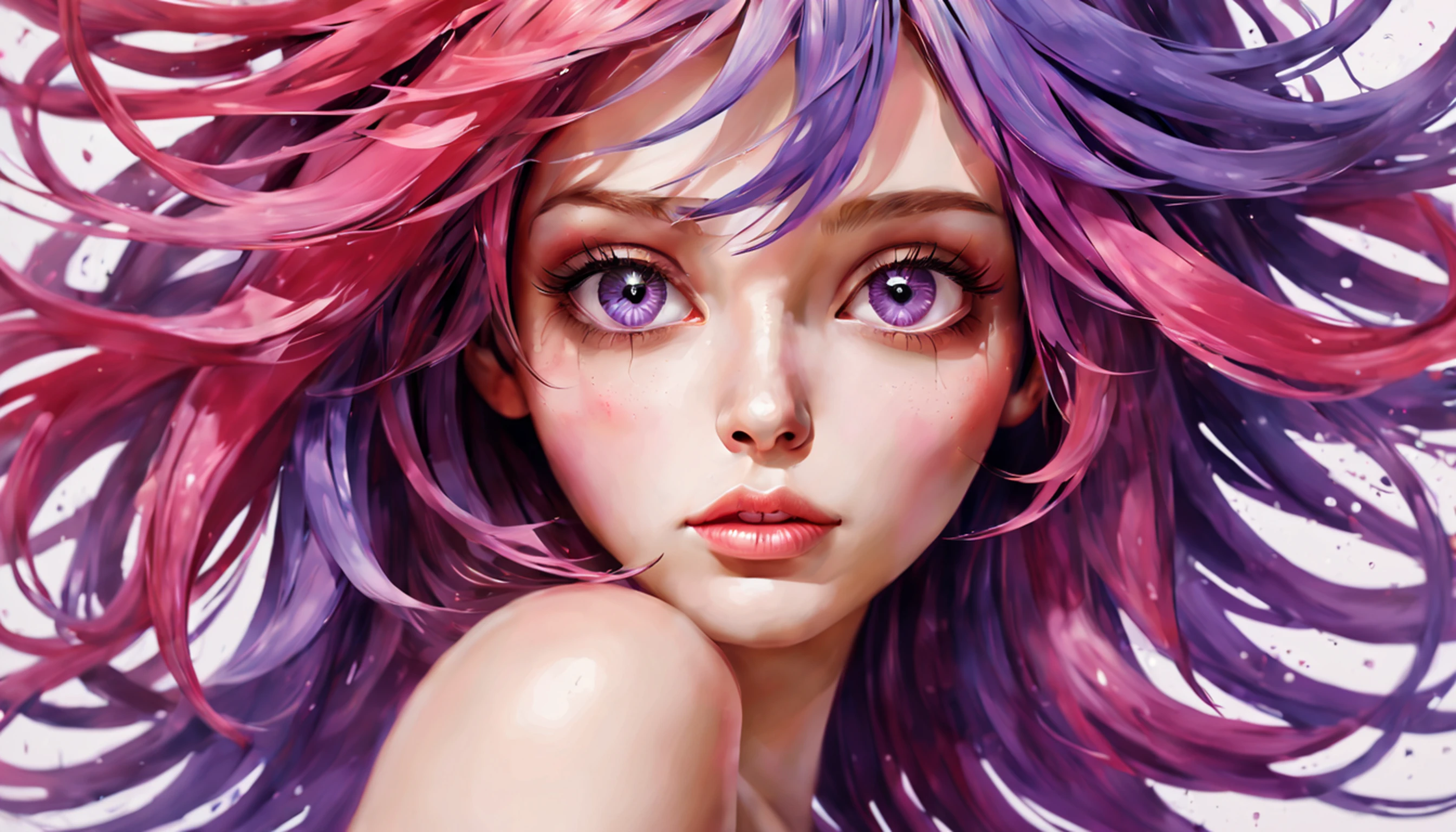 Mulher bonita colorida: uma mulher de 18 anos, hair messy, oil-painting, Nice perfect face with smooth skinice perfect face, cores amarelas azuis, light purple and violet additions, light red additions, detalhes intrincados, tela inicial, 8K分辨率, obra-prima, rosto bonito, artstation pintura digital fluxo de tinta liso muitoBlack: 8K resolution photorealistic masterpiece: pintura guache fluido intrincadamente detalhada: por Jean Baptiste Mongue: caligrafia: acrylic: aquarela, fotografia profissional, natural lightting, Maximalist volumetric lighting photoillustration: por marton bobzert:, complexo, elegante, expansivo, genial