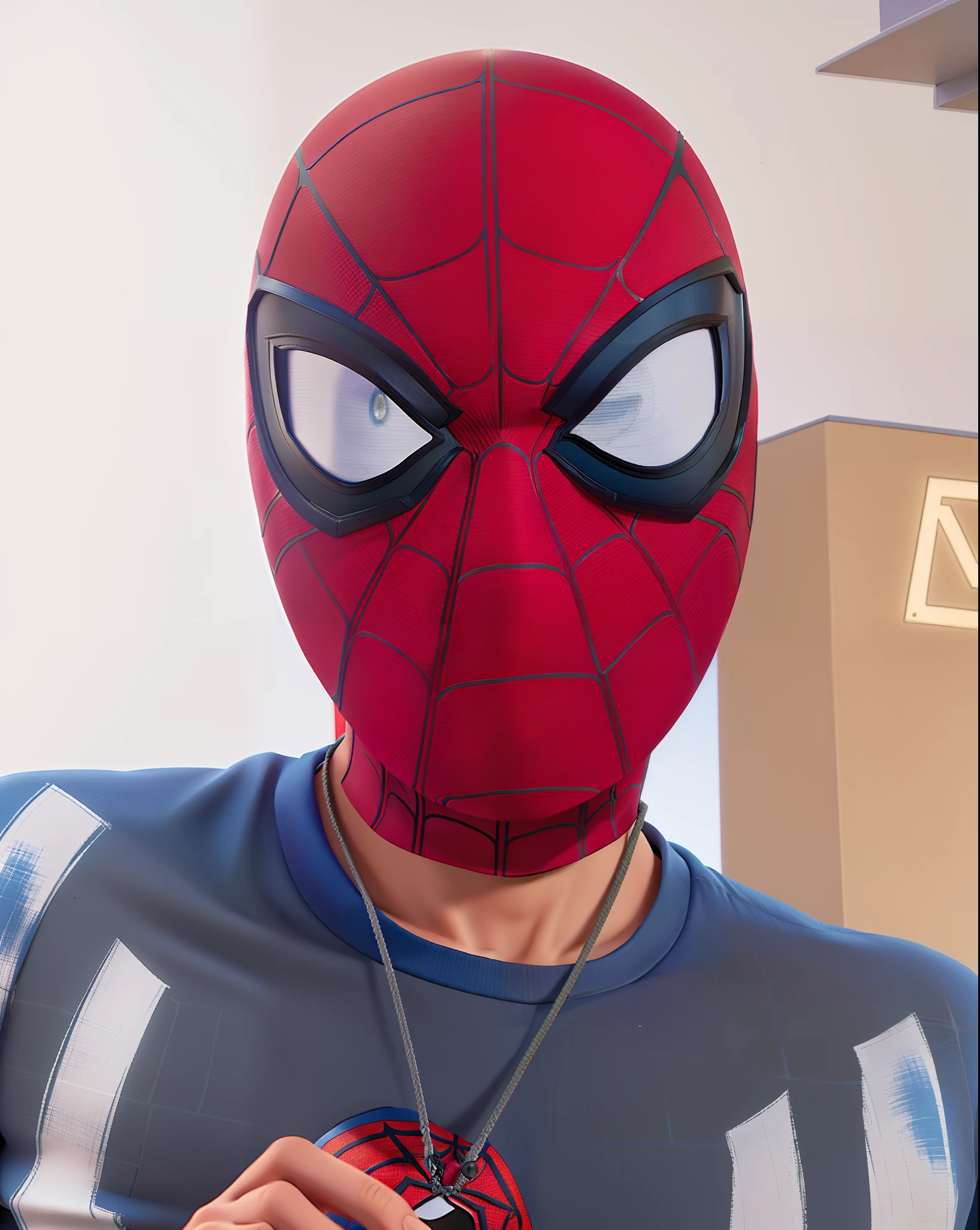 Man with Spider-Man Mask Disney Pixar Style, alta qualidade, melhor qualidade