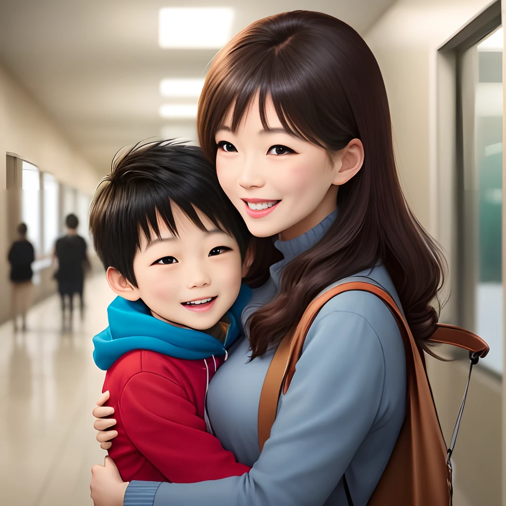 Mom takes care of sick children