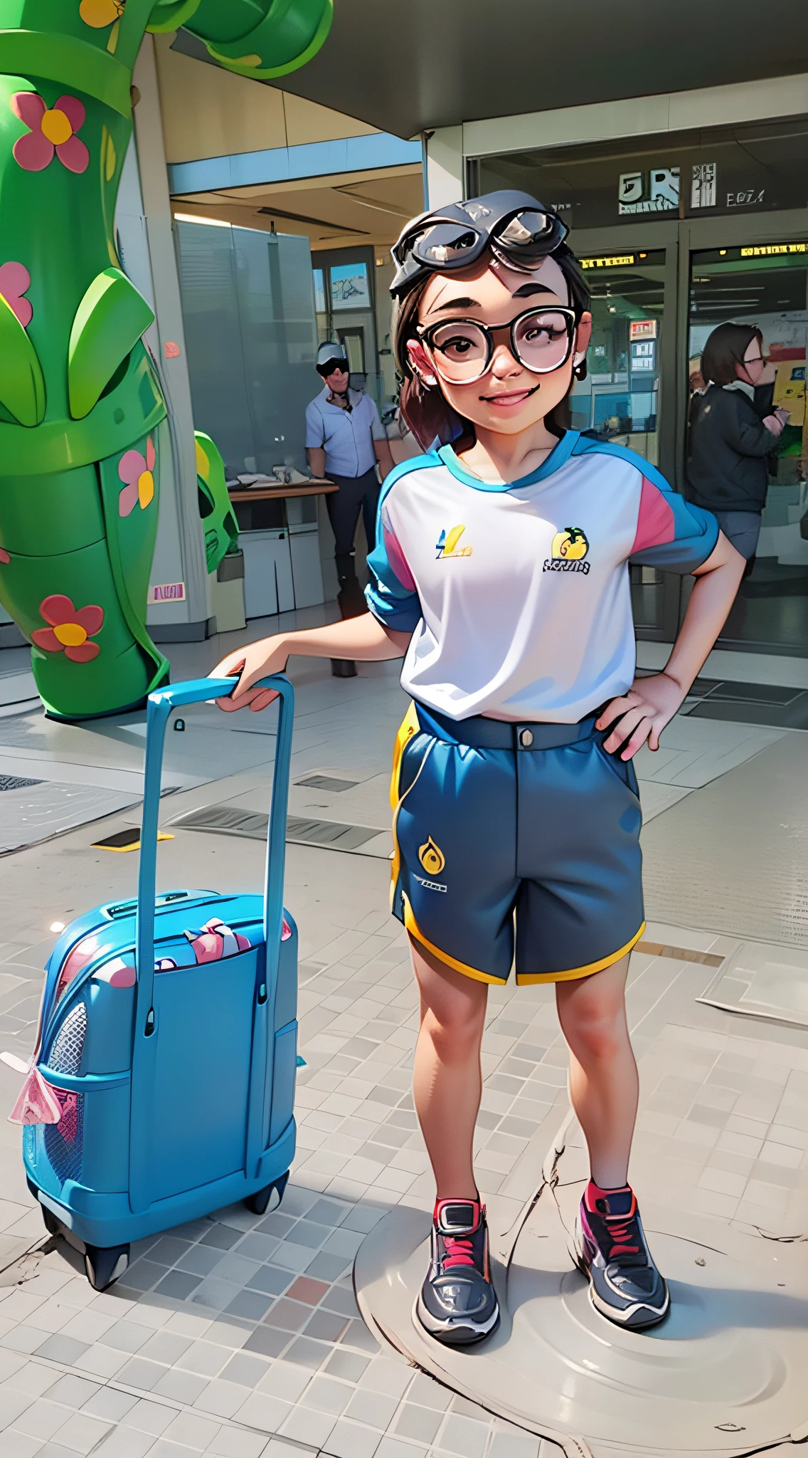 corpo humano inteiro com mochila e paisagem ao fundo