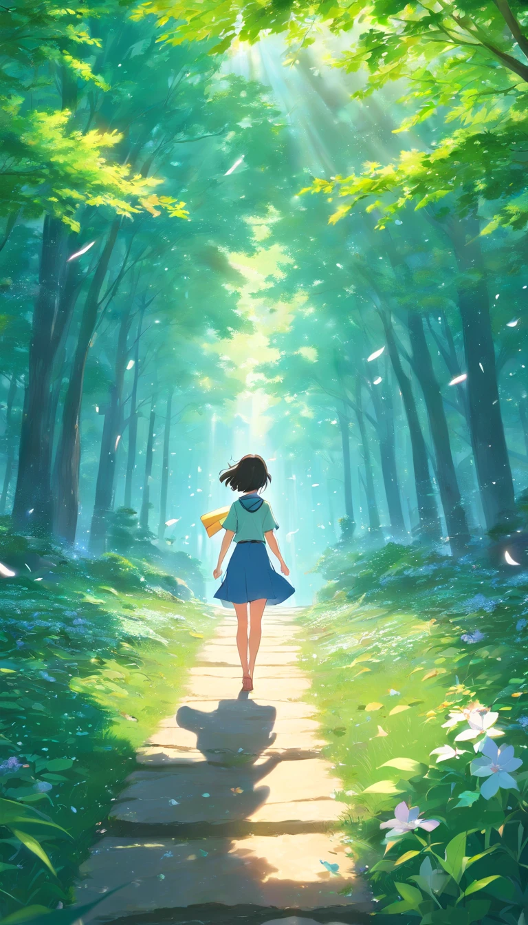 Masterpiece, best quality, (very detailed CG unity 8k wallpaper) (best quality), (best illustration), (best shadows) Nature's delicate leaves petals of various colors falling in the air light Tracking, super detailed
