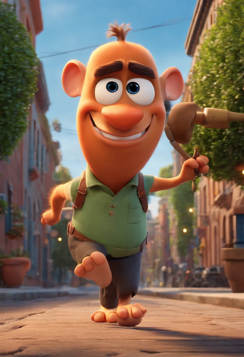 homem de terno e gravata andando em uma cidade, animation movie still, Pixar's Renderman rendering, 3 d animated movie, renderizar na pixar, Renderman da Pixar, animated film, Como um personagem da Pixar, filme animado filmado, pixar retrato 8 k foto, Representado como um personagem da Pixar, Pixar 3D rendering, pixar octane render, cena de filme animado