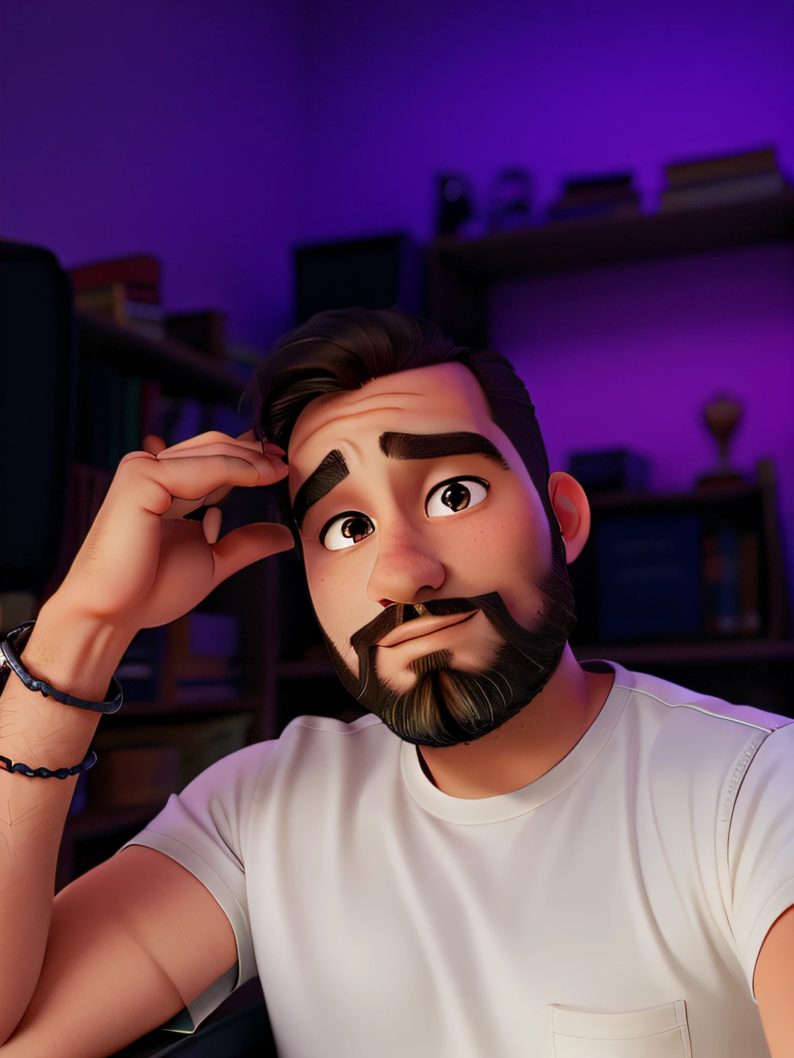 A man in his office with a beard