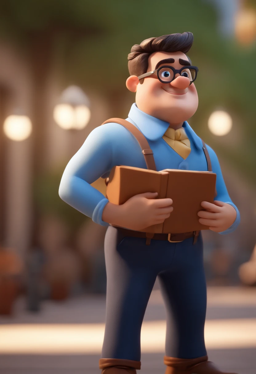 cartoon character of a man with black glasses and a blue shirt, animation character, stylized character, animation style render, stylized 3 d, arnold maya render, 3 d render stylized, toon render keyshot, 3d character, 3 d character, stylized 3d render, 3 d character render, cartoon character, close up character, character posing, (Pixar style) (Masterpiece:1.2) (Bokeh) (Best quality) (Detailed skin) (Detailed texture) (8K) (clay) (Cinematic lighting) (Sharp focus