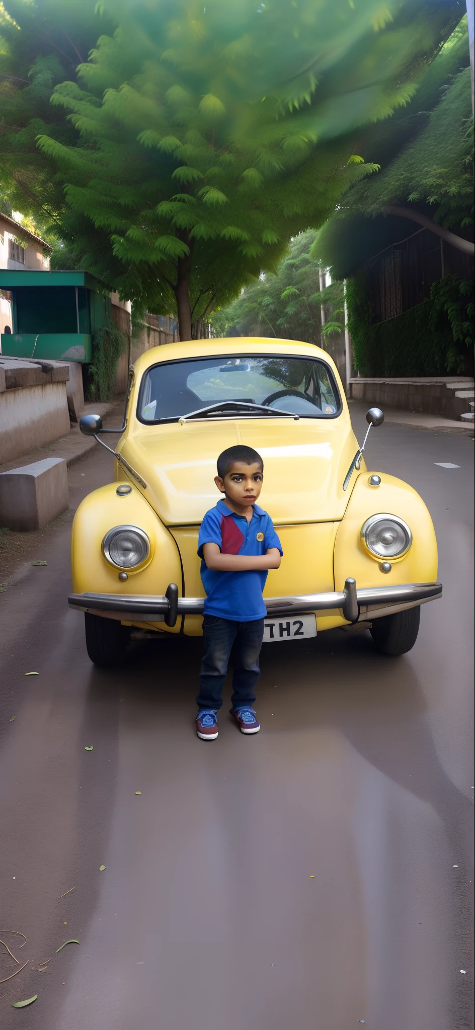 There's a boy next to a yellow car, besouro, cabrito, Directed by: Nandor Soldier, Directed by: Fernando Gerassi, In Sao Paulo, a, Directed by: Mathias Kollros, menino bonito, 4 anos de idade, edu souza, Directed by: Samuel Silva, Beatle, Directed by: Viktor Oliva, caio santos