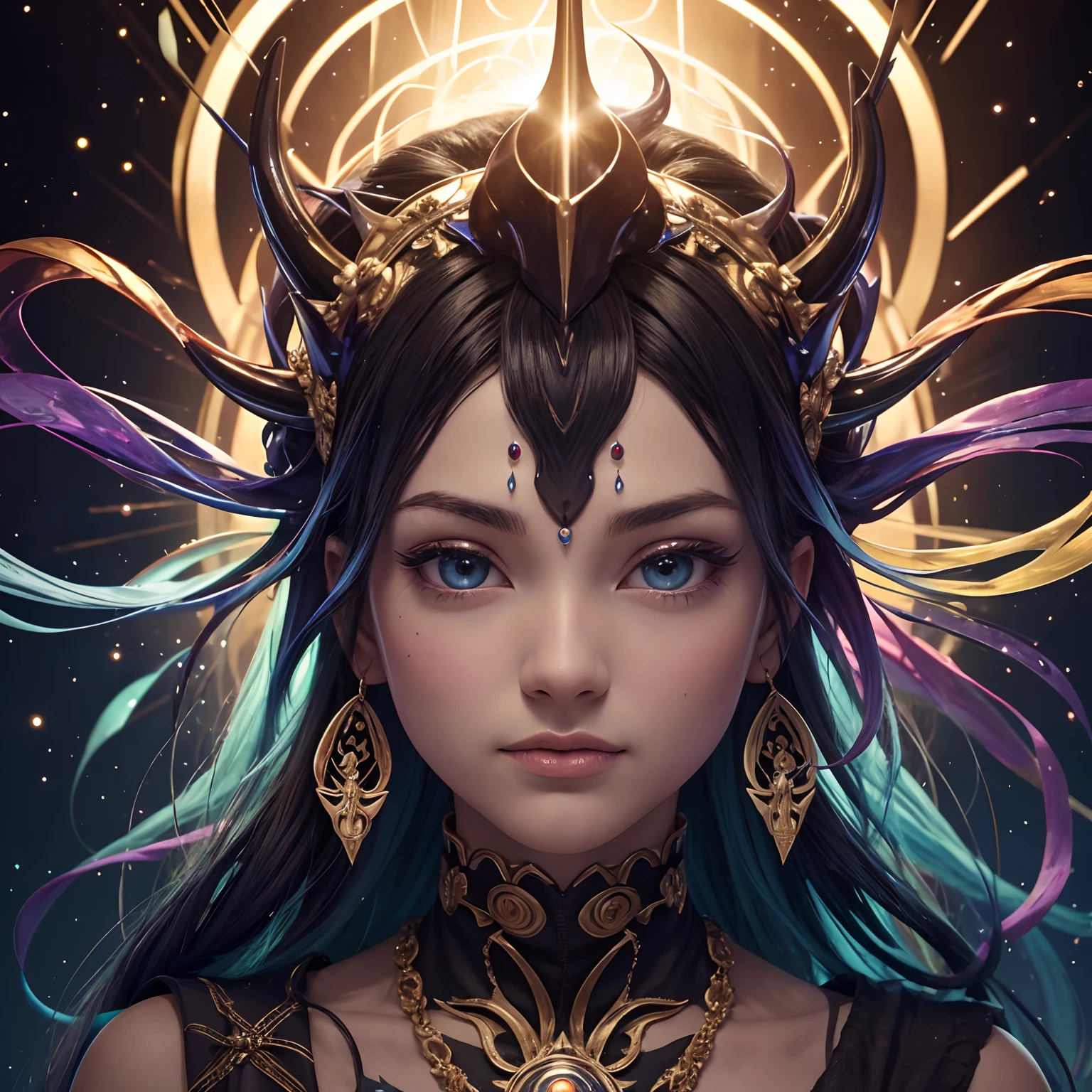 A woman with a crown on her head and a star in the background - SeaArt AI