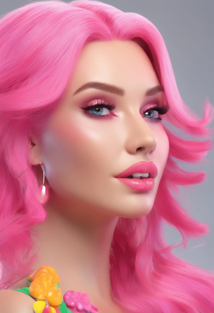 (master part, best quality, high resolution), fundo branco, ((respingo de tinta, salpicos de cor, Respingo de tinta, salpicos de cor)), cara bonito bangladesh, rainbow hair, pink lips, frente, parte superior do corpo