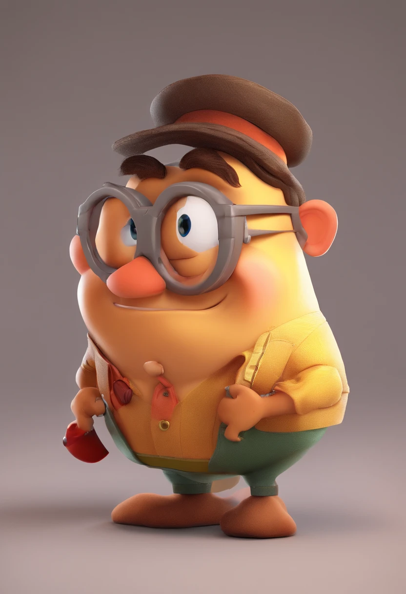 criar uma imagem estilo pixar, sou moreno claro, sexo masculino, pouco acima do peso, I wear glasses, tenho formato do rosto oval, sobrancelhas grossas, cabelo crespo bem baixinho, olhos pequenos da cor castanho escuro, boca pequena, cara de nerd, vestido de terno e tocando saxofone tenor