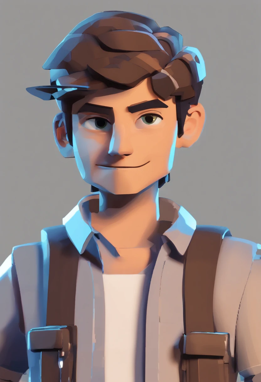 Personagem de desenho animado de um jovem de cor parda e olhos castanhos com camisa polo preta, cabelo preto,SORRIDENTE E BONITO, animation character, Caractere estilizado, animation style rendering, 3D estilizado, Arnold Maya render, 3 d render stylized, toon render keyshot, Personagem 3D, Personagem 3D, 3d rendering stylized, 3 d character render, personagem de desenho animado, Personagem de close up, Pose de personagem, (Estilo Pixar) (master part:1.2) (Bokeh) (best quality) (pele detalhada) (textura detalhada) (8k) (argila) (Cinematic lighting) (foco nítido