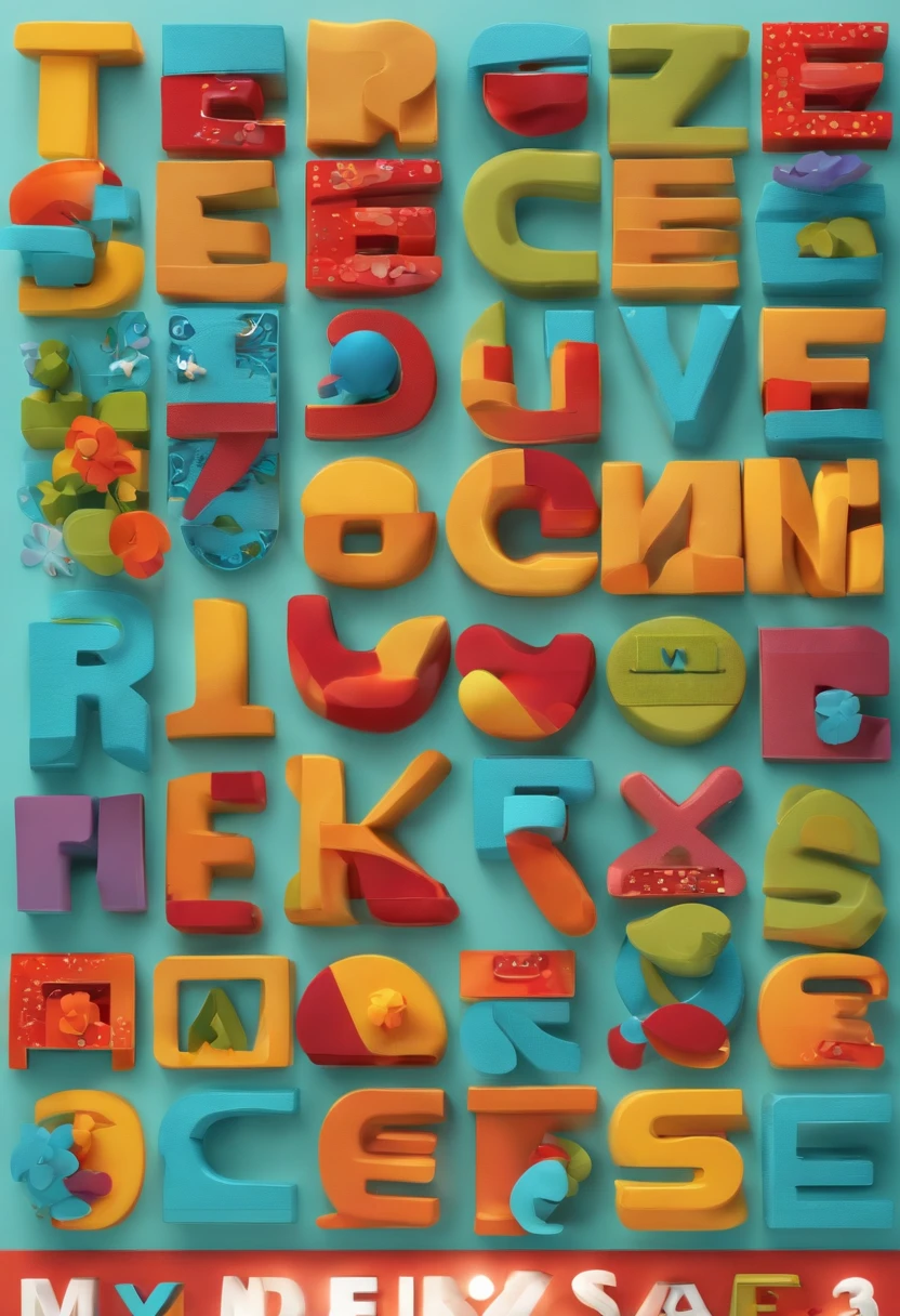 crie em 3D, estilo pixar inspirado, um banner com as palavras "REDE DE ANJOS". Letras "R" e "A", em forma de chave ferramenta e forma boneco humano