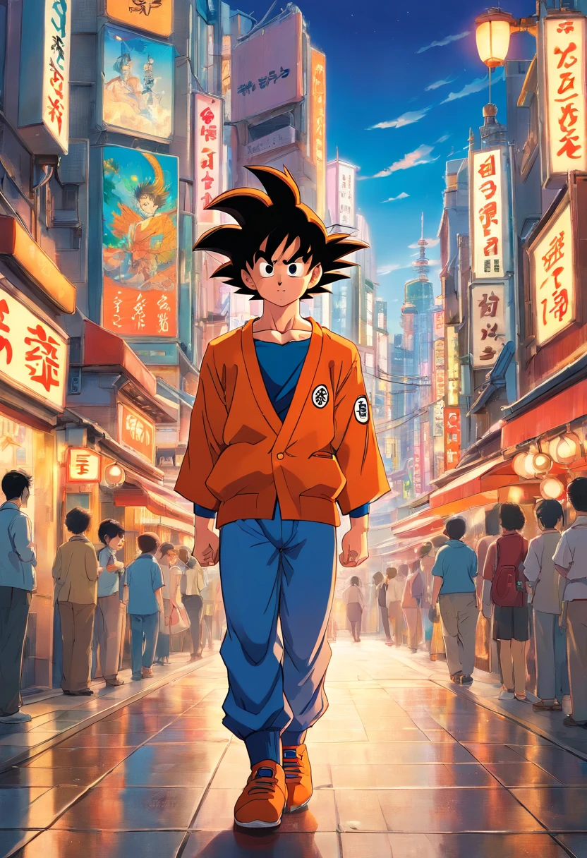 Son Goku sightseeing in Tokyo