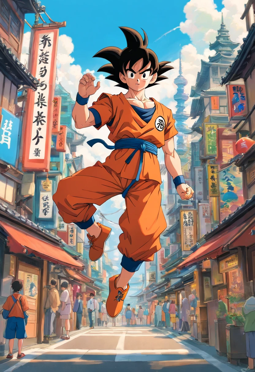 Son Goku sightseeing in Tokyo