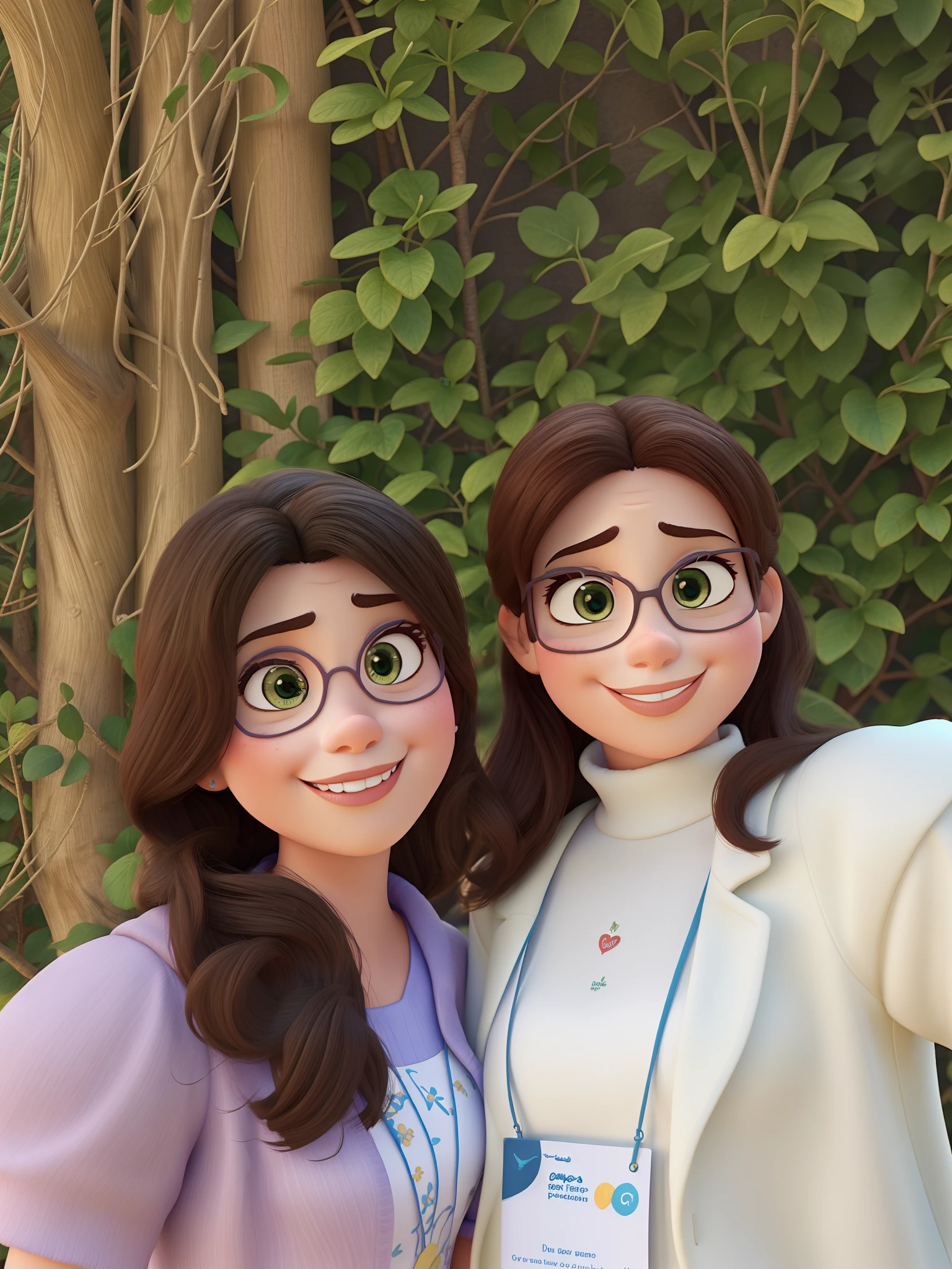 Duas mulheres estilo disney pixar, alta qualidade, melhor qualidade