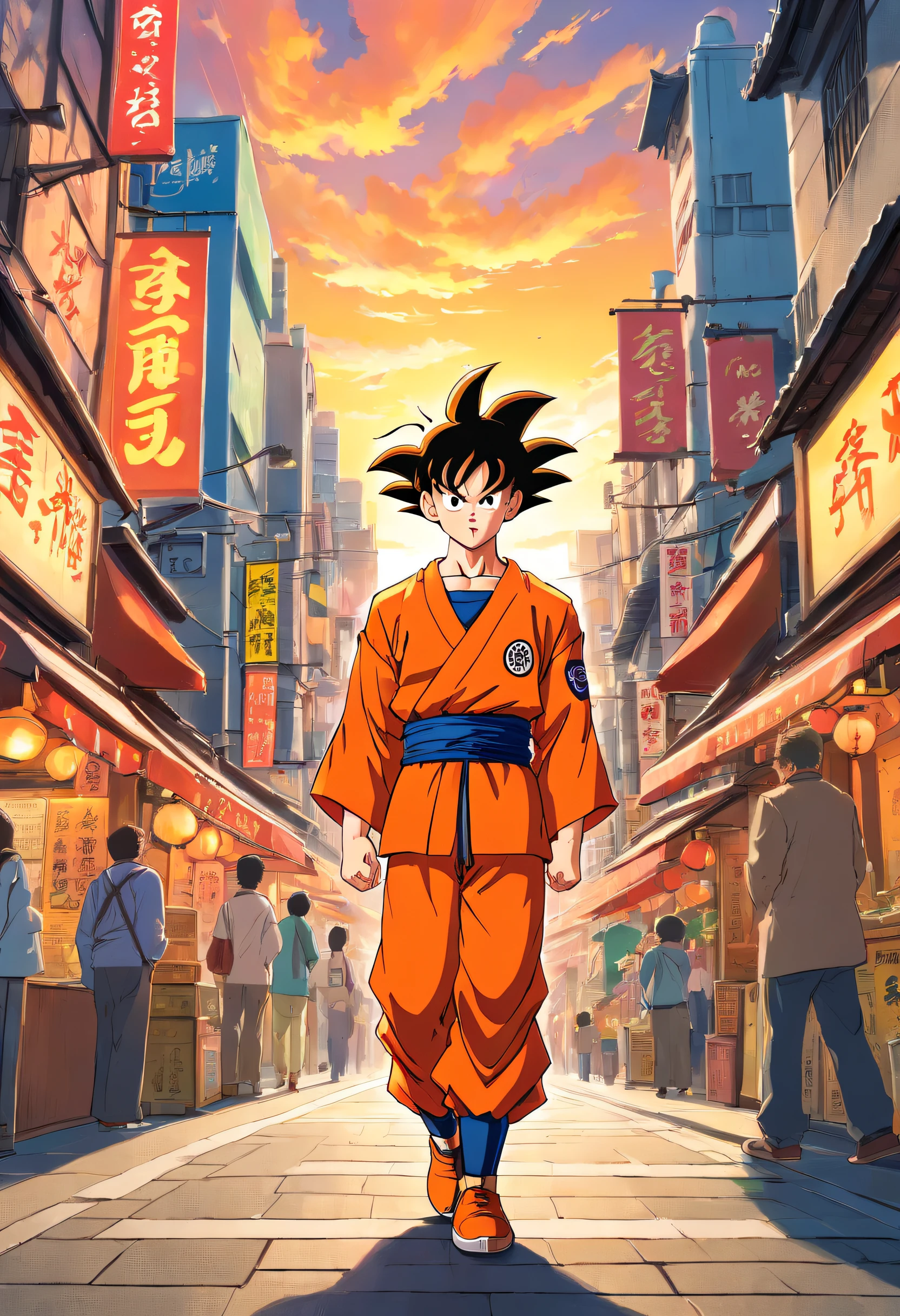 Son Goku sightseeing in Tokyo
