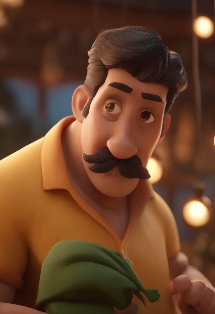 animation character, Caractere estilizado, animation style rendering, 3D estilizado, Arnold Maya render, 3 d render stylized, toon render keyshot, Personagem 3D, Personagem 3D, 3d rendering stylized, 3 d character render, personagem de desenho animado, Personagem de close up, Pose de personagem, (Estilo Pixar) (master part:1.2) (Bokeh) (best quality) (pele detalhada) (textura detalhada) (8k) (argila) (Cinematic lighting) (foco nítido