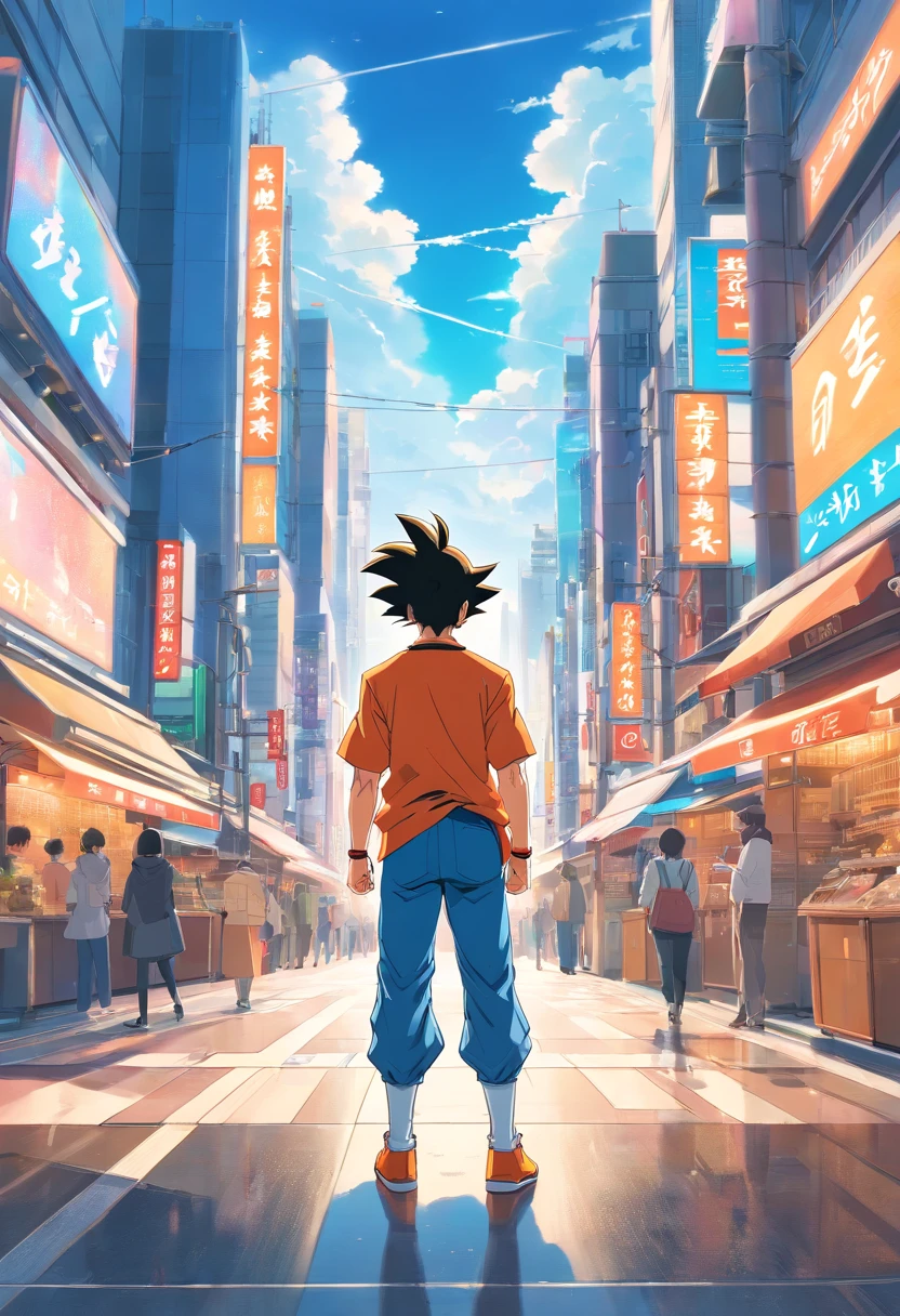 Son Goku sightseeing in Tokyo