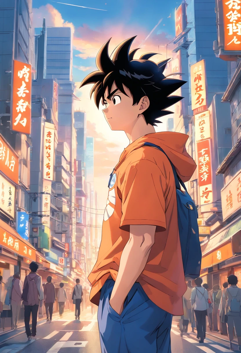 Son Goku sightseeing in Tokyo